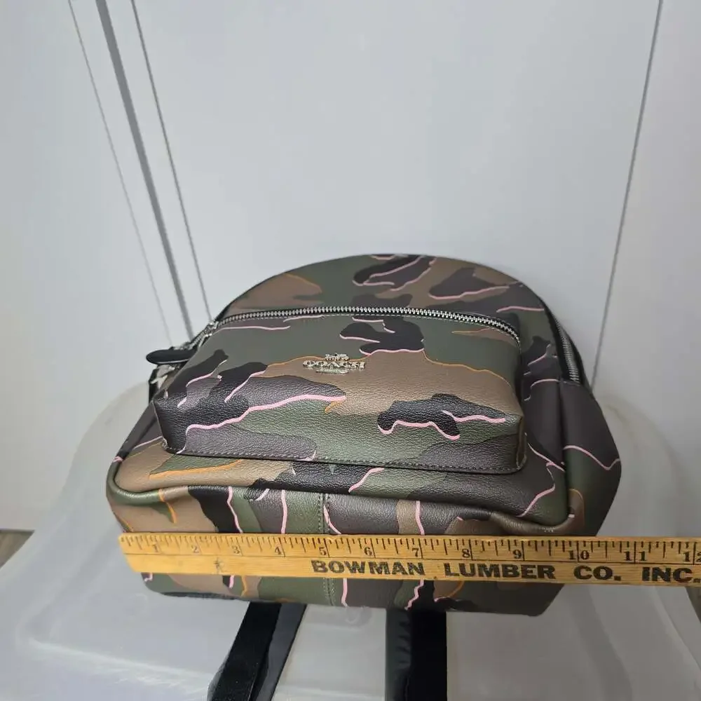 Coach Medium Charlie Backpack in Green and Brown Camouflage with Matching Wallet